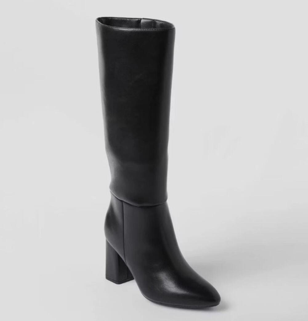 Women’s Size 7.5 Black Evangeline Heeled Boots w/ Memory Foam Insole A New Day